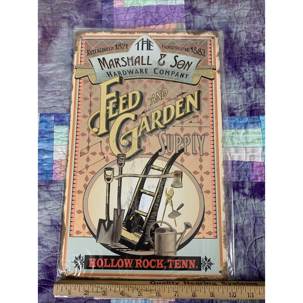 The Marshall & Son Hardware Company 16x10 Rustic Retro Metal Signs Garage Shed - Picture 3 of 3
